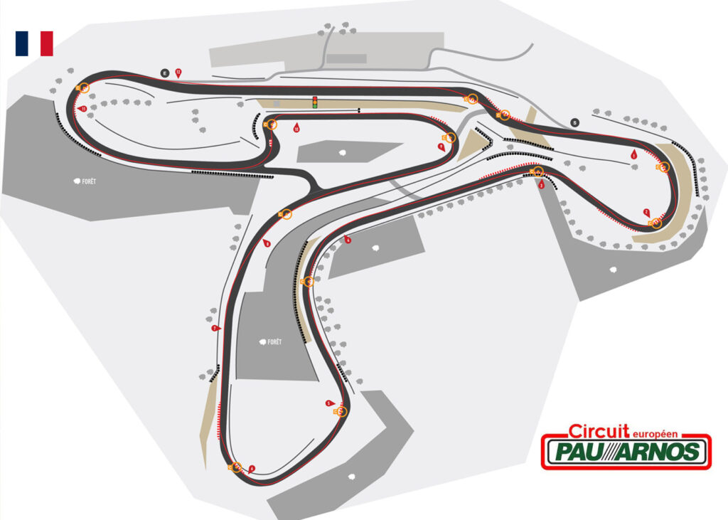 Tracé du circuit de Pau Arnos - trackdays moto
