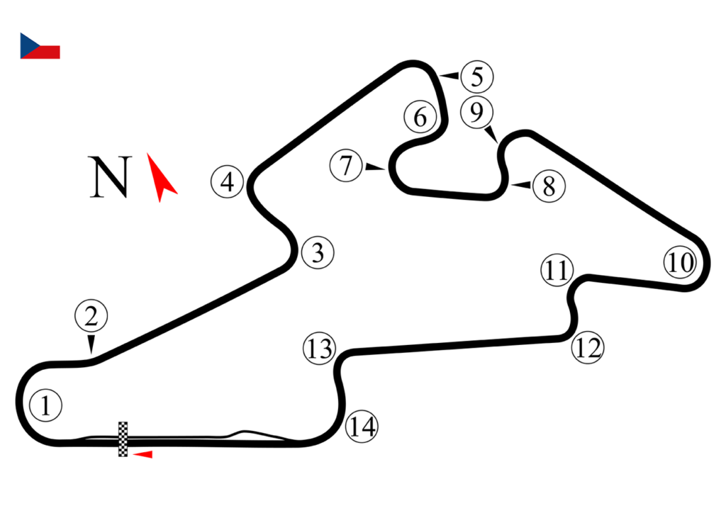 Tracé du circuit Brno - République Tchèque